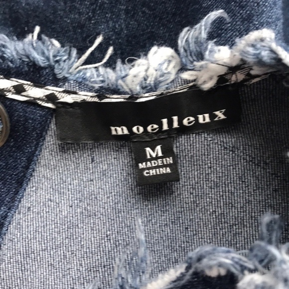 Moelleux Anthropologie Denim Lace Up Bell Sleeve - Picture 5 of 5